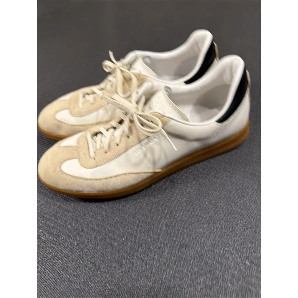 COLE HAAN Men Grandpro Turf Sneaker Size 13 M Ivory Tumbled‎ Stone Suede C29161